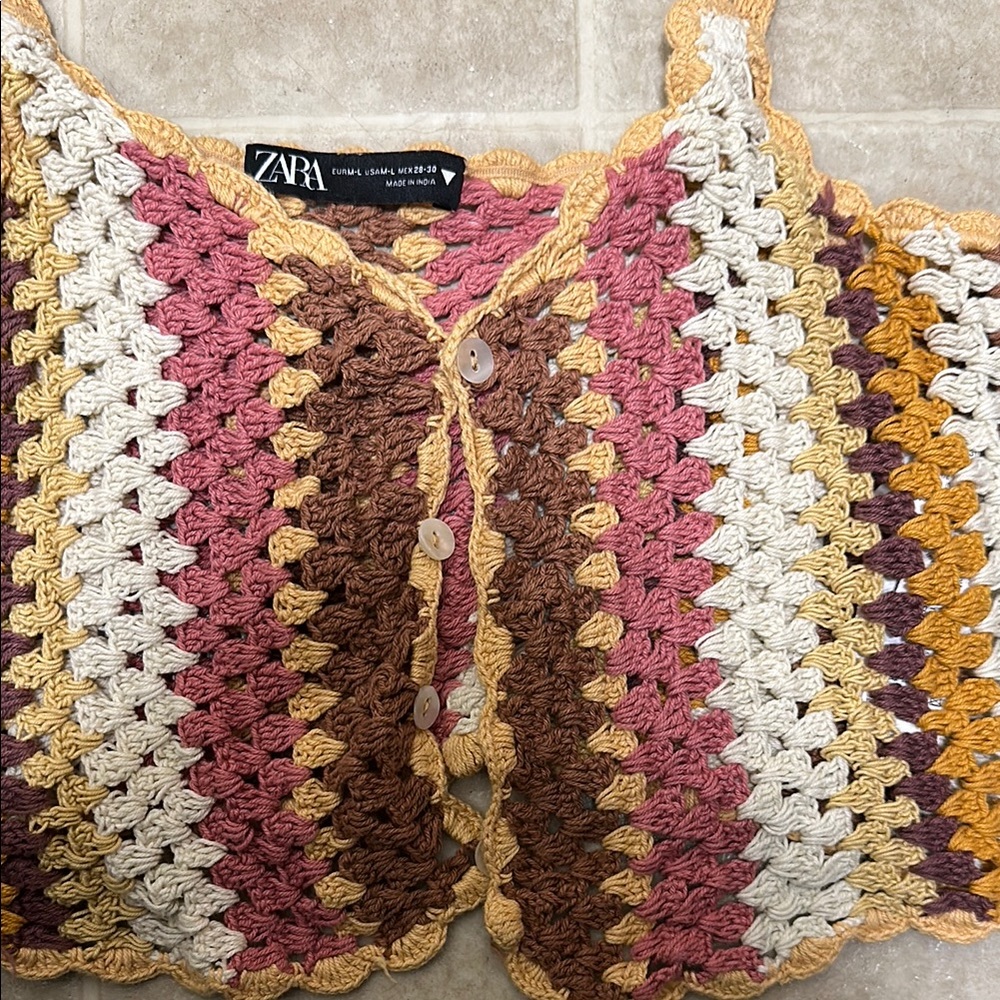 Zara Colorful Crochet Camisole - Picture 3 of 3